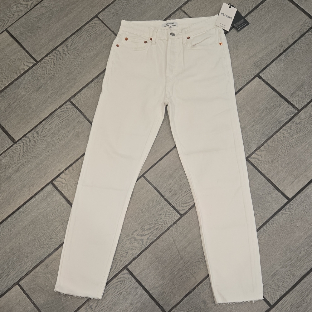 NWT Re/Done White Straight Leg Jeans – Size 25